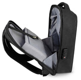 Mochila Para Notebook 15.6" com Capa de Chuva Embutida Antifurto masculino a prova dagua resistente a agua porta USB homem trabalho laptop trabalho estudo viagem preta minimalista bolso oculto