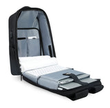 Mochila Para Notebook 15.6" com Capa de Chuva Embutida Antifurto masculino a prova dagua resistente a agua porta USB homem trabalho laptop trabalho estudo viagem preta minimalista bolso oculto