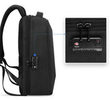 Mochila Para Notebook 15.6" com Capa de Chuva Embutida Antifurto masculino a prova dagua resistente a agua porta USB homem trabalho laptop trabalho estudo viagem preta minimalista bolso oculto