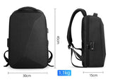 Mochila Para Notebook 15.6" com Capa de Chuva Embutida Antifurto masculino a prova dagua resistente a agua porta USB homem trabalho laptop trabalho estudo viagem preta minimalista bolso oculto