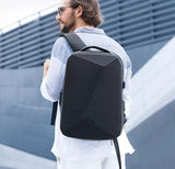 Mochila Para Notebook 15.6" com Capa de Chuva Embutida Antifurto masculino a prova dagua resistente a agua porta USB homem trabalho laptop trabalho estudo viagem preta minimalista bolso oculto cadeado TSA