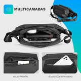 Shoulder Bag Antifurto masculina a prova dagua resistente a agua dia a dia diario uso  acolchoada confortável bolsa de ombro bolsa transversal bolsa lateral bolso secreto oculto celular cartao pochete casual smartphone preta