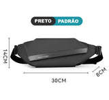 Shoulder Bag Antifurto masculina a prova dagua resistente a agua dia a dia diario uso  acolchoada confortável bolsa de ombro bolsa transversal bolsa lateral bolso secreto oculto celular cartao pochete casual smartphone preta