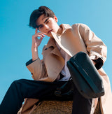 Shoulder Bag Antifurto masculina a prova dagua resistente a agua dia a dia diario uso  acolchoada confortável bolsa de ombro bolsa transversal bolsa lateral bolso secreto oculto celular cartao pochete casual smartphone preta