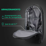 Shoulder Bag Antifurto masculina a prova dagua resistente a agua dia a dia diario uso acolchoada confortável bolsa de ombro bolsa transversal bolsa lateral bolso secreto oculto celular cartao casual smartphone preta trabalho trabalhar tablet porta USB minimalista