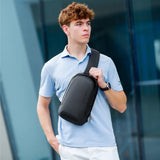 Shoulder Bag Antifurto masculina a prova dagua resistente a agua dia a dia diario uso acolchoada confortável bolsa de ombro bolsa transversal bolsa lateral bolso secreto oculto celular cartao casual smartphone preta trabalho trabalhar tablet porta USB minimalista