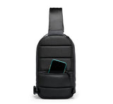 Shoulder Bag Antifurto masculina a prova dagua resistente a agua dia a dia diario uso acolchoada confortável bolsa de ombro bolsa transversal bolsa lateral bolso secreto oculto celular cartao casual smartphone preta trabalho trabalhar tablet porta USB minimalista
