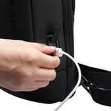 Shoulder Bag Antifurto masculina a prova dagua resistente a agua dia a dia diario uso acolchoada confortável bolsa de ombro bolsa transversal bolsa lateral bolso secreto oculto celular cartao casual smartphone preta trabalho trabalhar tablet porta USB minimalista