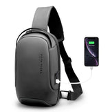 Shoulder Bag Antifurto masculina a prova dagua resistente a agua dia a dia diario uso acolchoada confortável bolsa de ombro bolsa transversal bolsa lateral bolso secreto oculto celular cartao casual smartphone preta trabalho trabalhar tablet porta USB minimalista