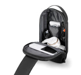 Shoulder Bag Antifurto masculina a prova dagua resistente a agua dia a dia diario uso acolchoada confortável bolsa de ombro bolsa transversal bolsa lateral bolso secreto oculto celular cartao casual smartphone preta trabalho trabalhar tablet porta USB minimalista