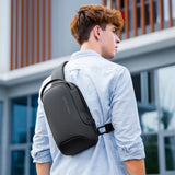 Shoulder Bag Antifurto masculina a prova dagua resistente a agua dia a dia diario uso acolchoada confortável bolsa de ombro bolsa transversal bolsa lateral bolso secreto oculto celular cartao casual smartphone preta trabalho trabalhar tablet porta USB minimalista