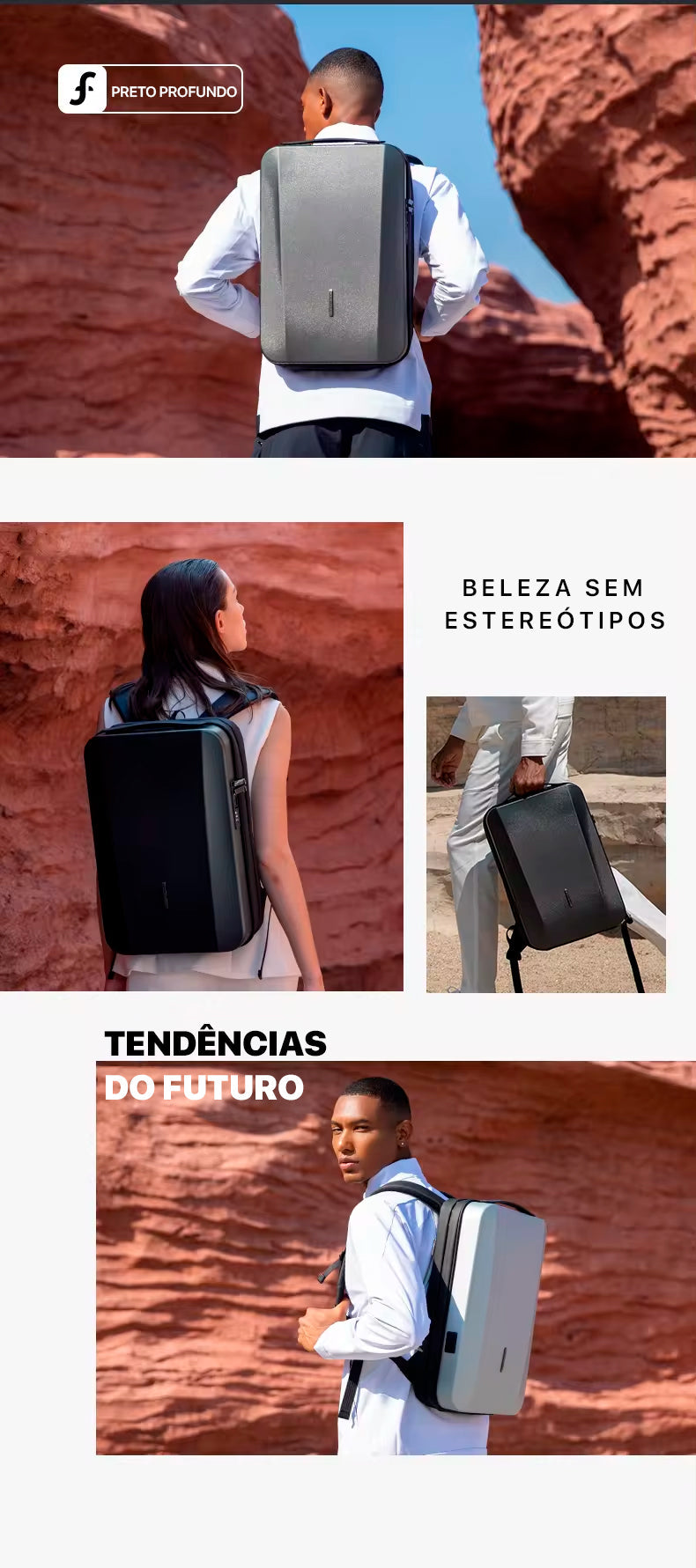 Mochila Executiva Notebook 17", USB e Cadeado TSA Modelo FUTURE RATIOARC MARK RYDEN