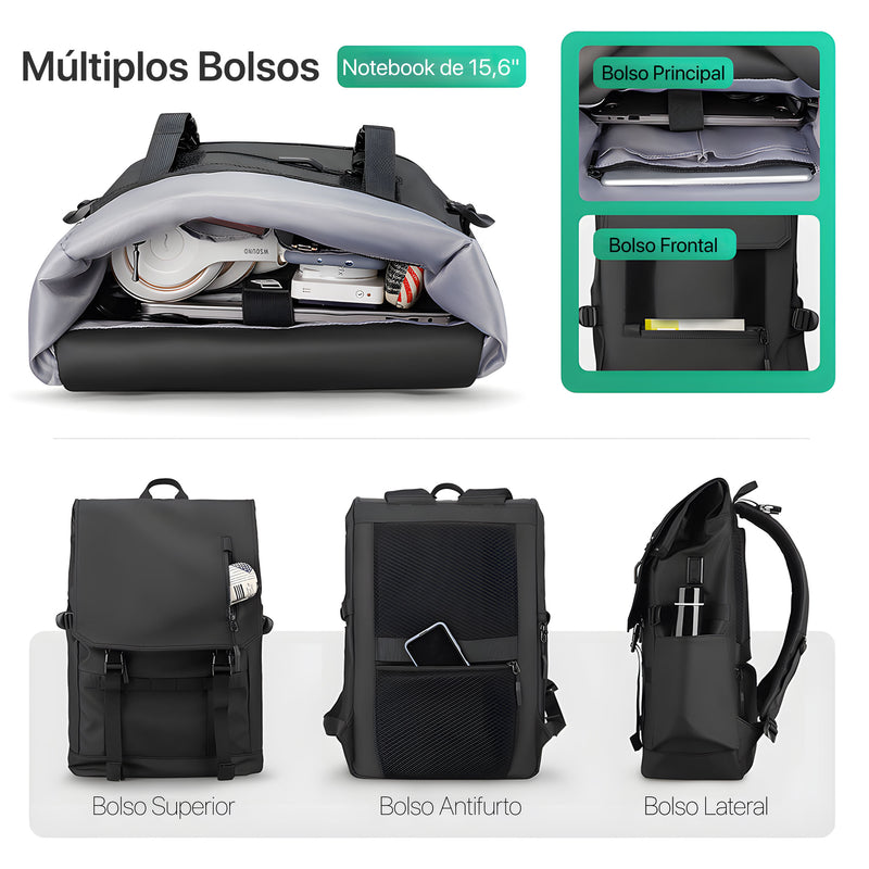 Mochila Executiva Expansível 20~26L Notebook 15.6" Modelo Nomad Mark Ryden