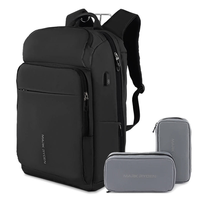 Mochila de Viagem Notebook 15"(23L) e 17" (30L) USB Antifurto Modelo Modern Business Mark Ryden + Brinde