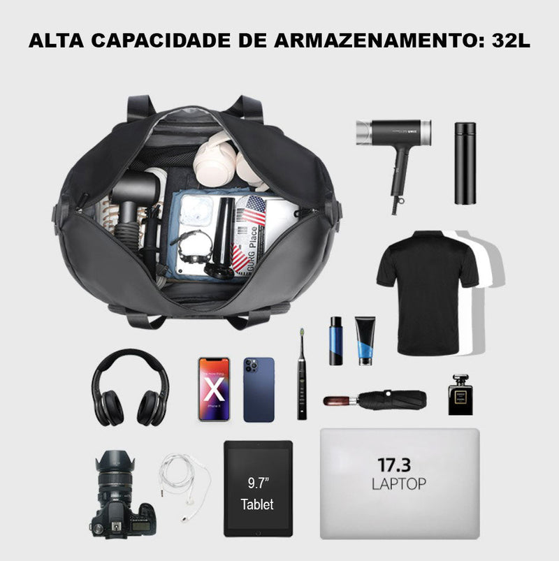 bolsa de viagem treino esporte academia preta a prova dagua masculina grande compartimento notebook qualidade premium