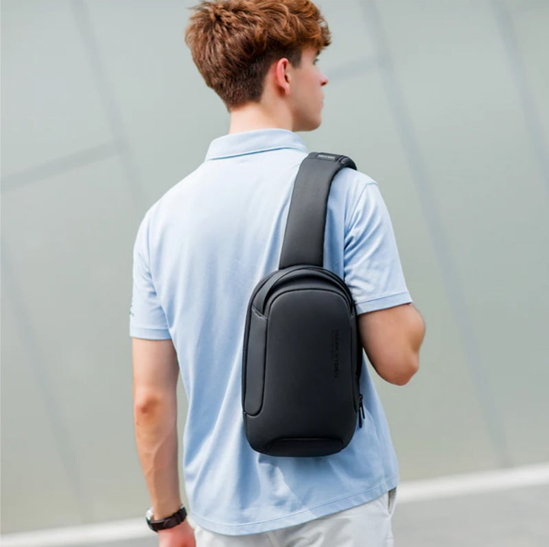 Shoulder Bag Antifurto masculina a prova dagua resistente a agua dia a dia diario uso  acolchoada confortável bolsa de ombro bolsa transversal bolsa lateral bolso secreto oculto celular cartao casual smartphone preta trabalho trabalhar tablet  porta USB minimalista