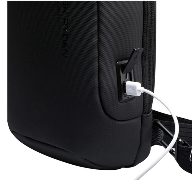 Shoulder Bag Antifurto masculina a prova dagua resistente a agua dia a dia diario uso  acolchoada confortável bolsa de ombro bolsa transversal bolsa lateral bolso secreto oculto celular cartao casual smartphone preta trabalho trabalhar tablet  porta USB minimalista